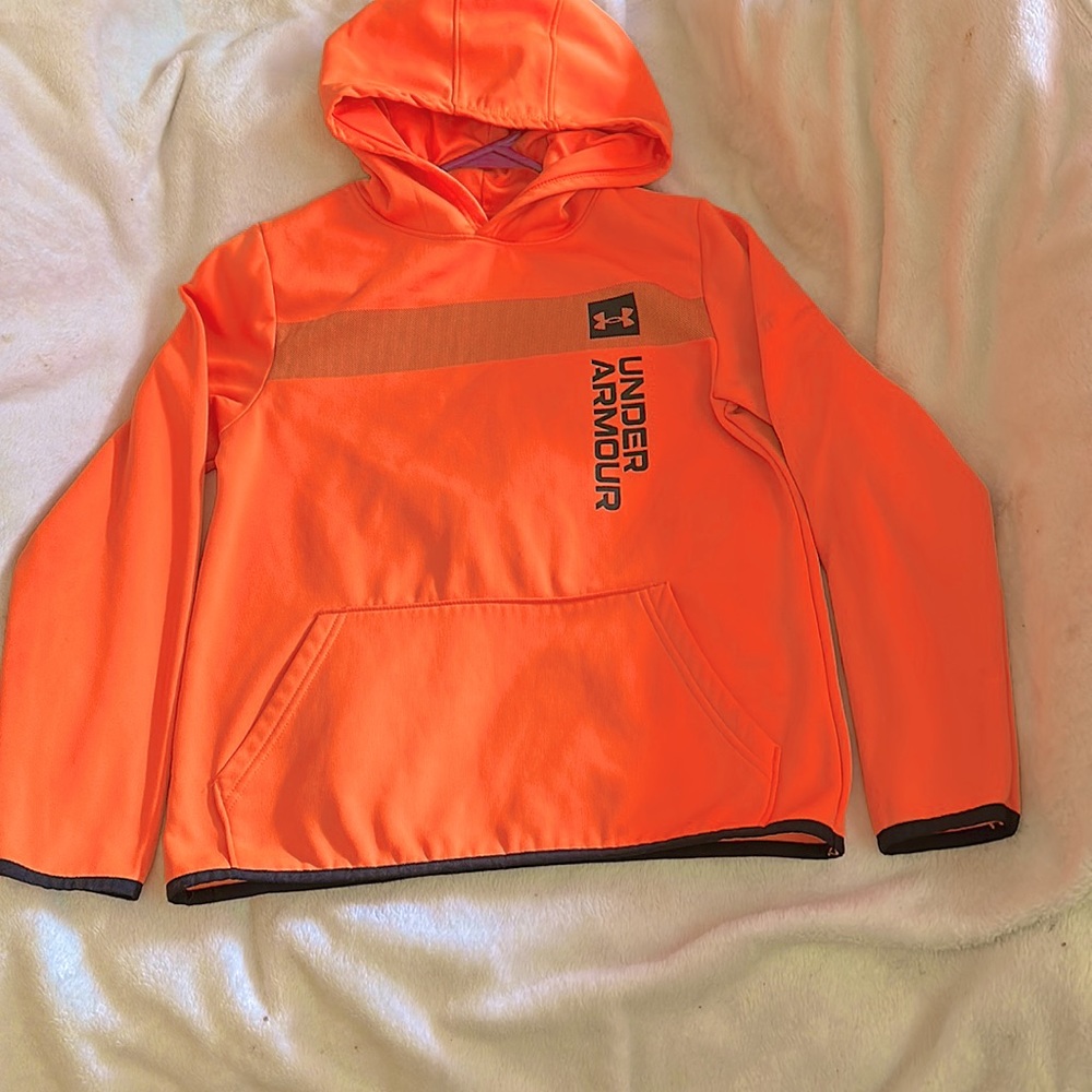 NWOT Under Armour Orange Hoodie Size Youth Large. No imperfections whatsoever.